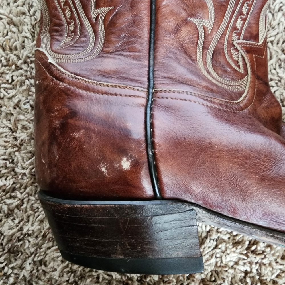 Tony Lama Rich Brown Western Boots - Picture 8 of 15